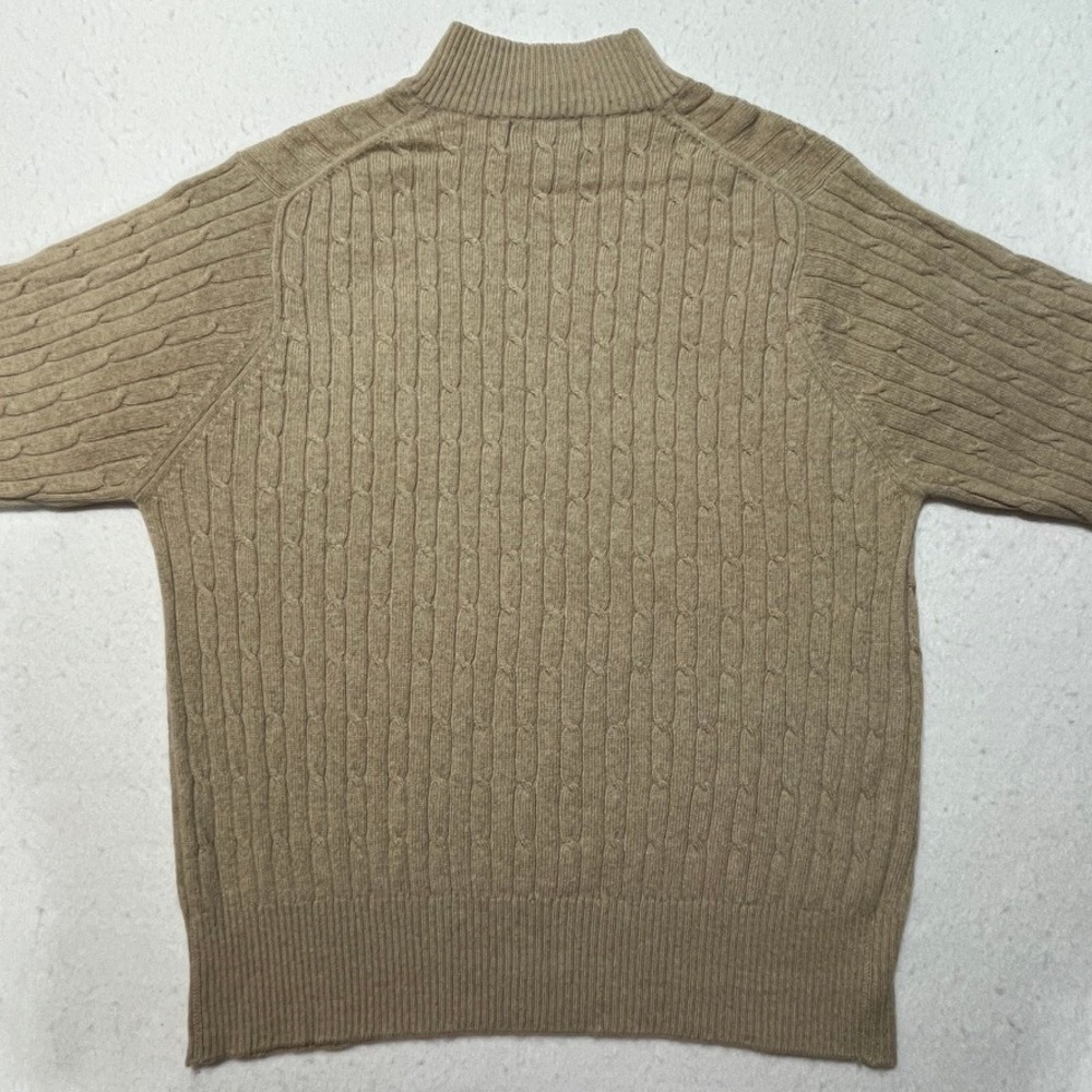 Vintage Y2K Charter Club 100% Cashmere Sweater Sz L Tan Cable Knit Minimalist - Picture 6 of 6